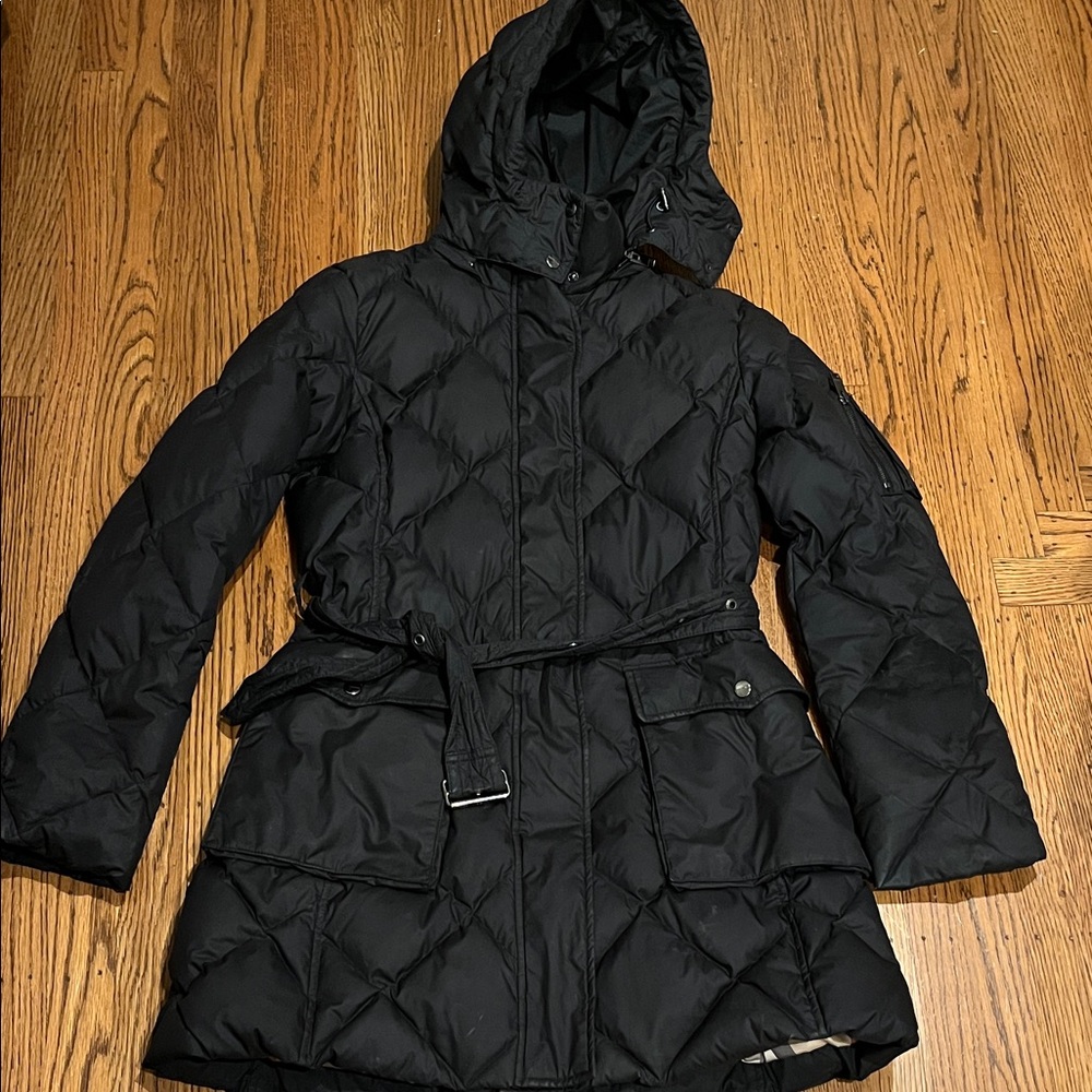Burberry Black Hooded Puffer Coat